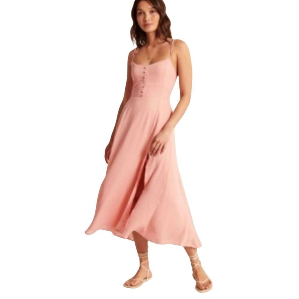 Abercrombie & Fitch dress pink midi dress size Small petite